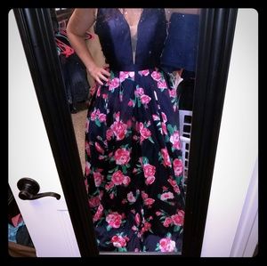 Rose Print Ball Gown